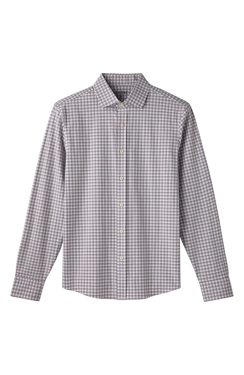 Rhone State of Mind Slim Fit Check Performance Button-Up Shirt, Alternate, color, Smokey Olive Plaid