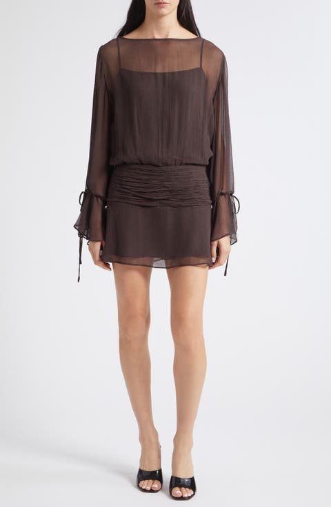 Beatrix Long Sleeve Ruched Waist Dress