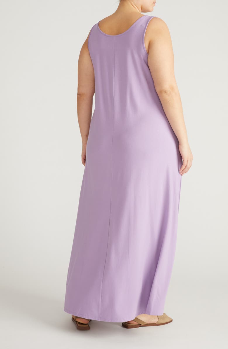 Universal Standard Athena Divine Sleeveless Jersey High-Low Maxi Dress, Alternate, color, Spring Iris Purple
