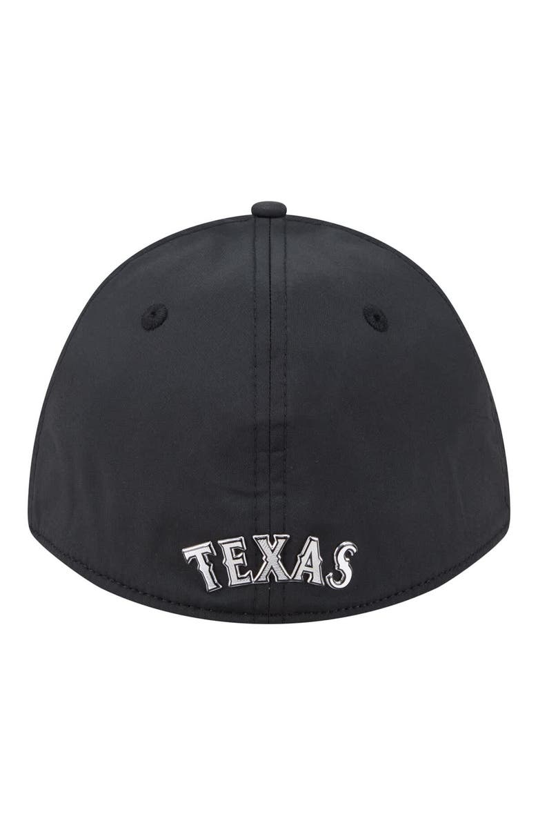 New Era Men's New Era Black Texas Rangers Metallic 39THIRTY M-Crown Flex Hat, Alternate, color, Black
