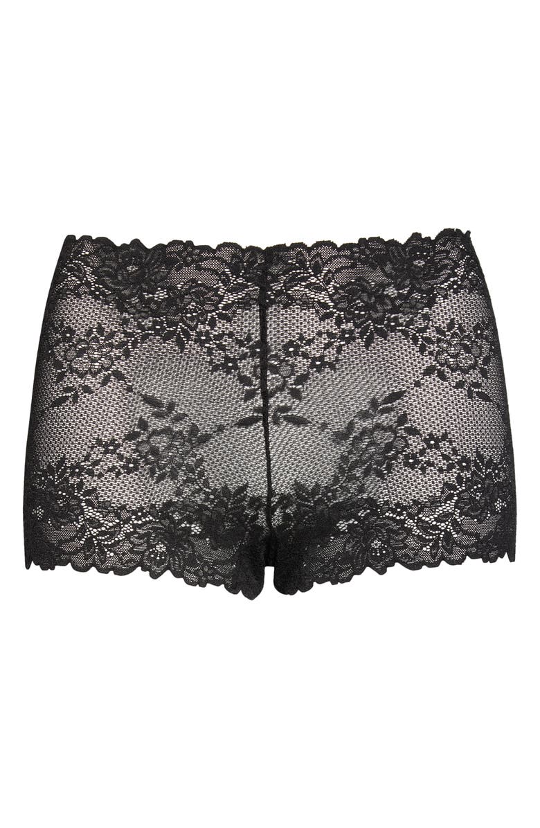 Natori Heavenly Lace Boyshorts, Alternate, color, Black