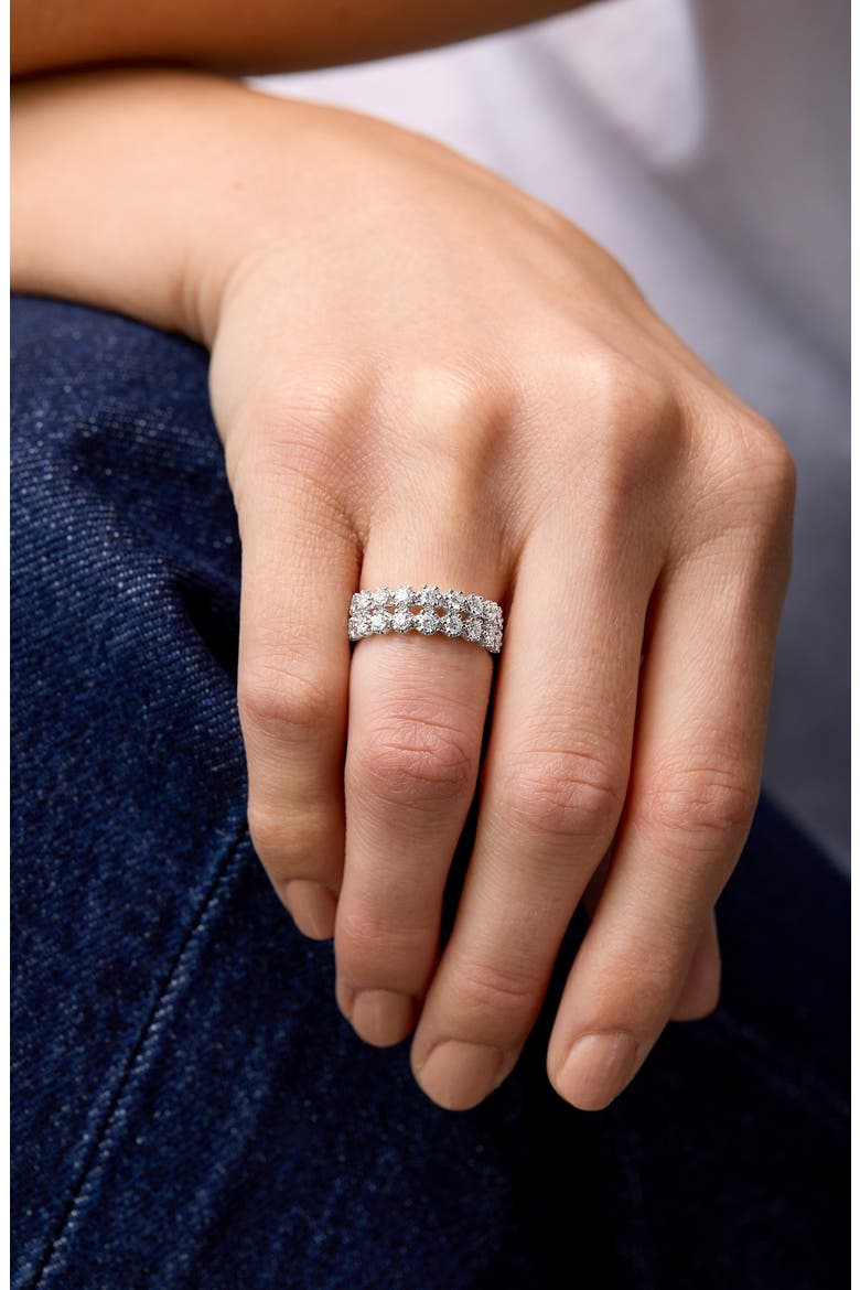 Audrey Wide Double Row Diamond Ring, Alternate, color, 18K WHITE GOLD