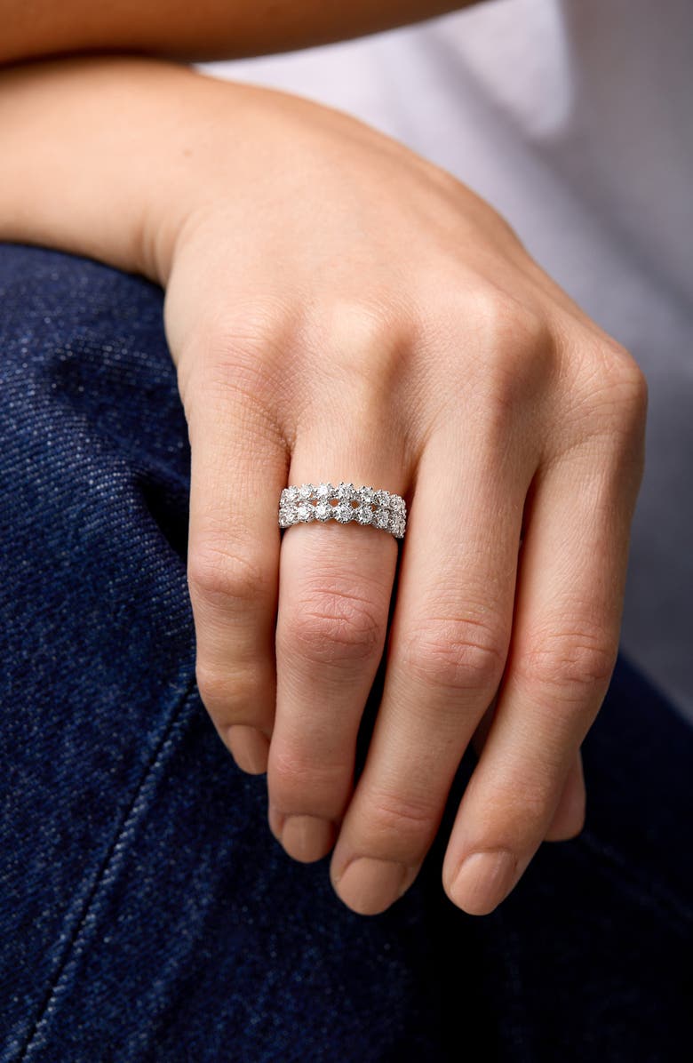 Bony Levy Audrey Wide Double Row Diamond Ring, Alternate, color, 18K White Gold