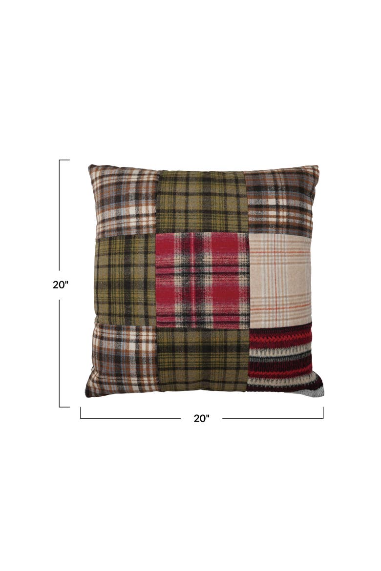 Patchwork Plaid Artisan Pillow, Alternate, color, Multicolor