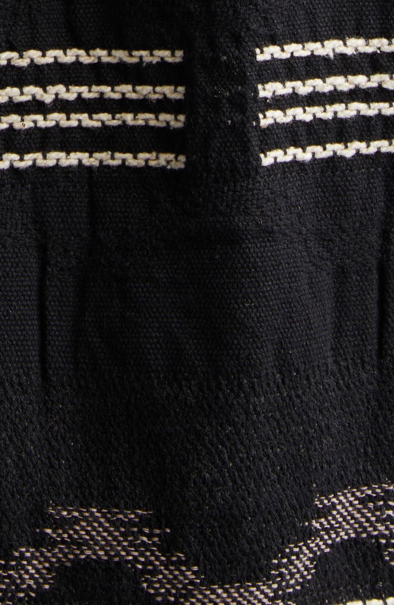 Isabel Marant Étoile Qaya Stripe Coat with Faux Fur Trim, Alternate, color, Faded Black