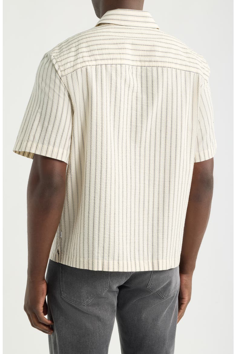 Sears Seersucker Zip Shirt, Alternate, color, NATURAL / NAVY