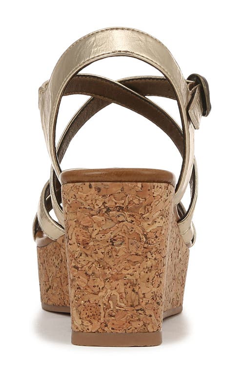 Shop Blowfish Malibu Aurora Strappy Wedge Sandal In Gold Faux Leather