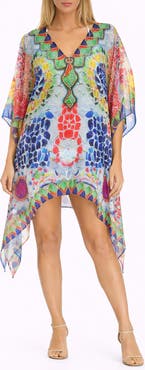 RANEES Geometric Print Poncho