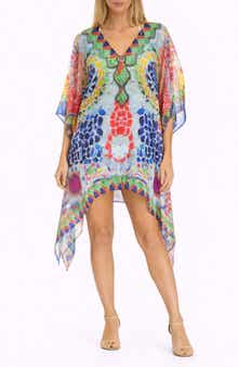 RANEES Geometric Print Poncho