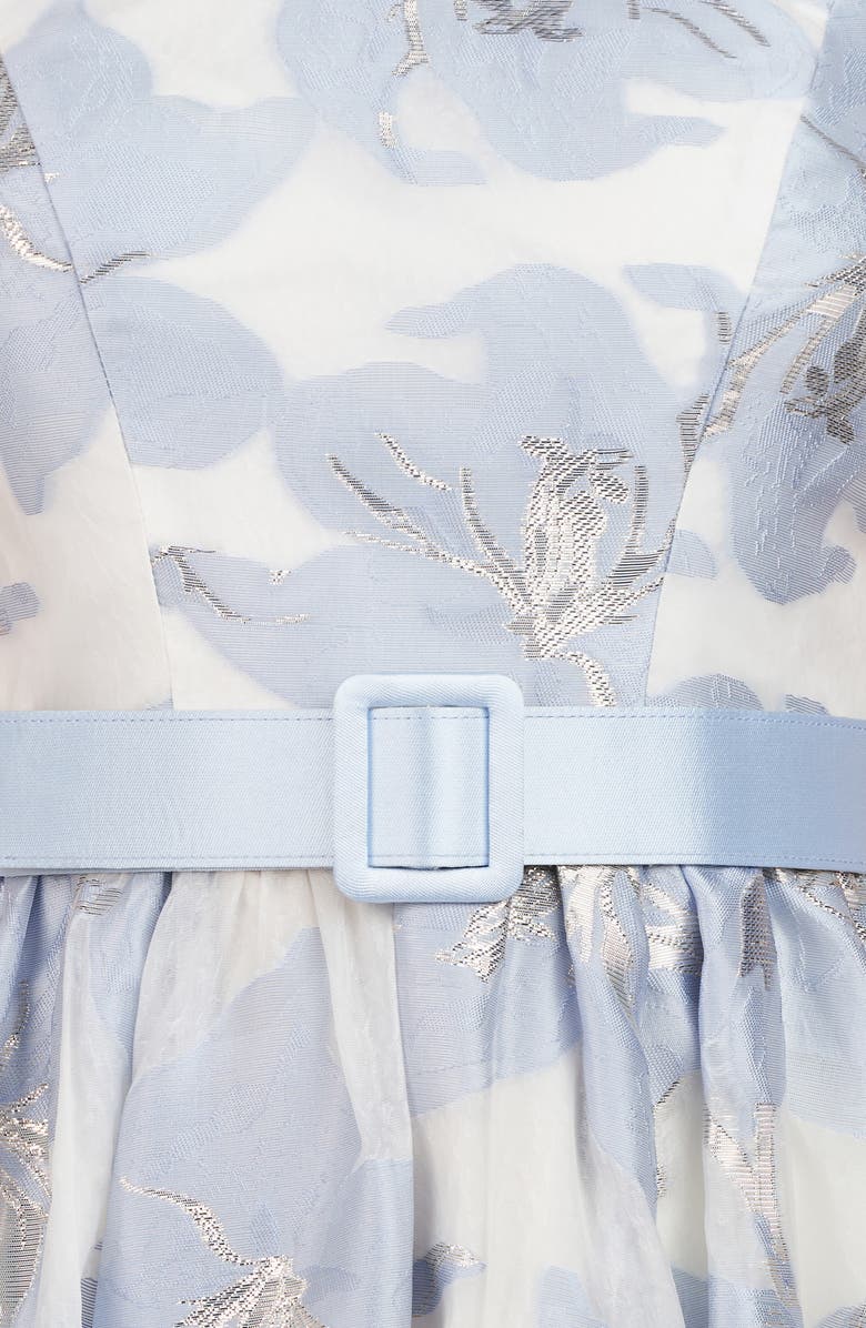 Kay Unger Vivian Metallic Floral Print Sleeveless High/Low Gown, Alternate, color,