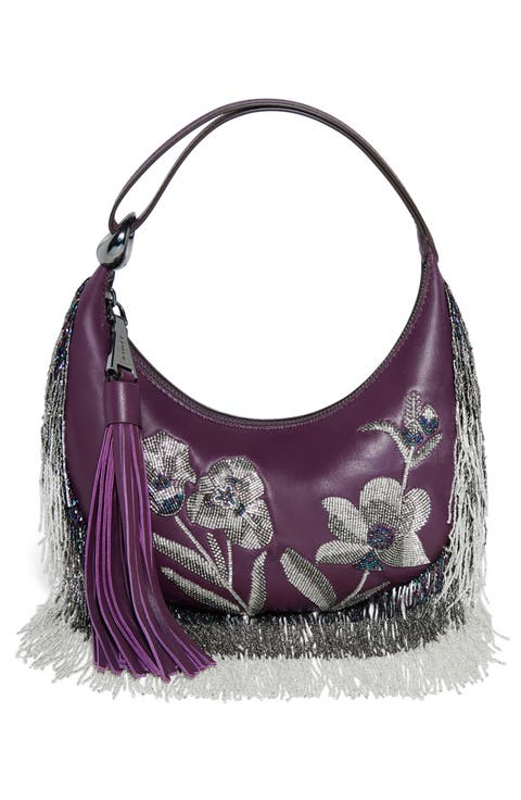 Bloom Beaded Leather Bean Bag