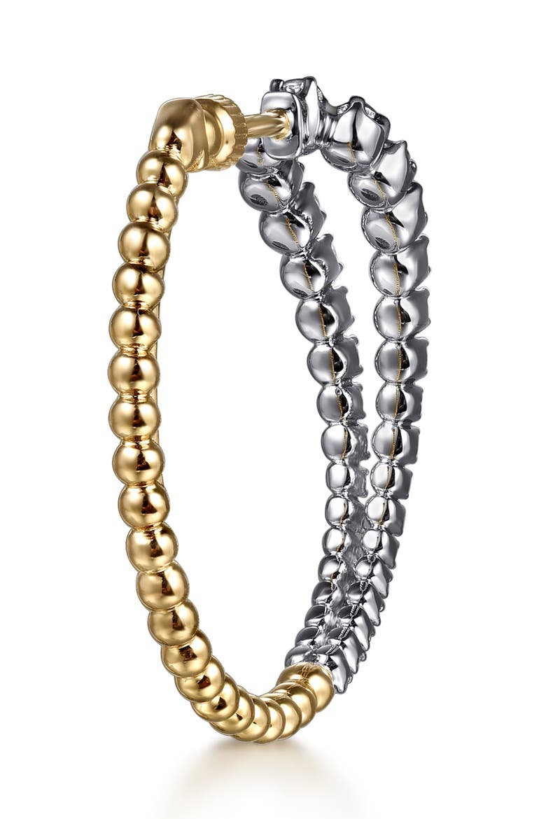 Bujuka 14k Gold Diamond Hoop Earrings, Alternate, color, 14K YELLOW/ WHITE GOLD