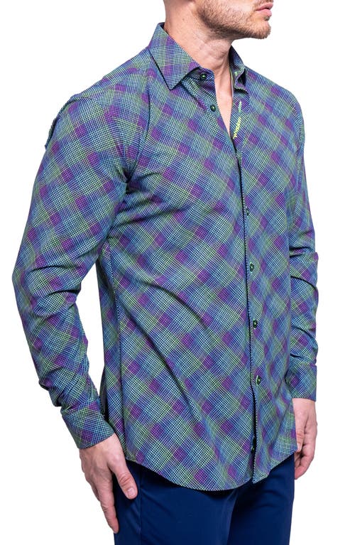 Maceoo Fibonacci Resistance Blue Contemporary Fit Cotton Button-up Shirt