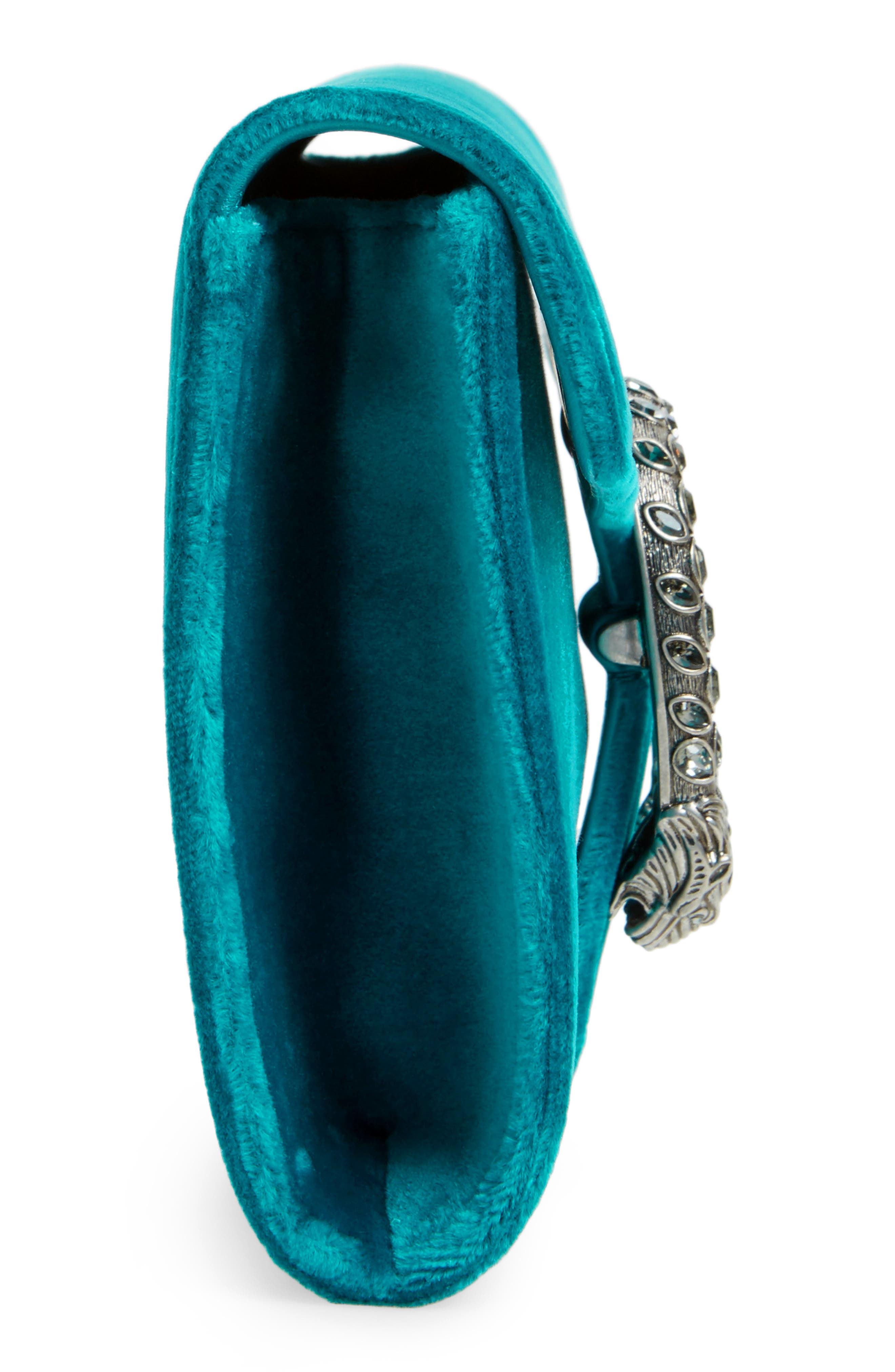 Dionysus Velvet Clutch, Alternate, color, PIVONE/BLK DIAMOND