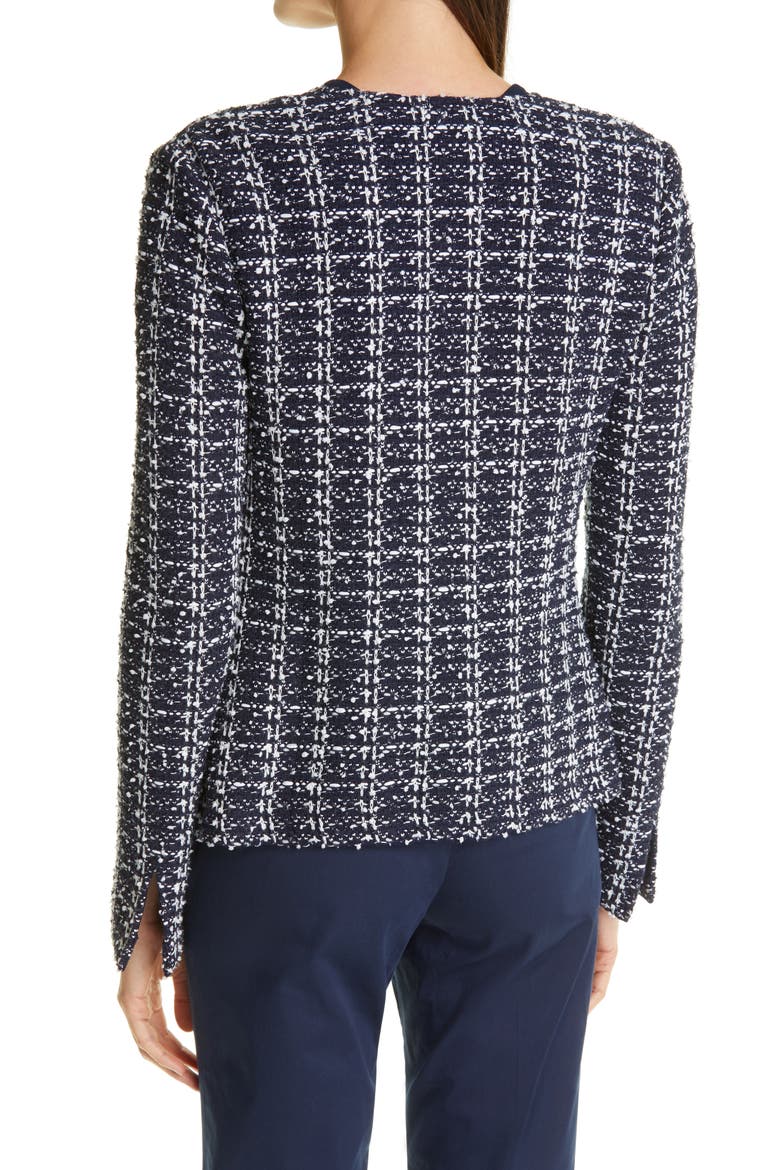 Tweed Knit Jacket, Alternate, color, NAVY/ECRU