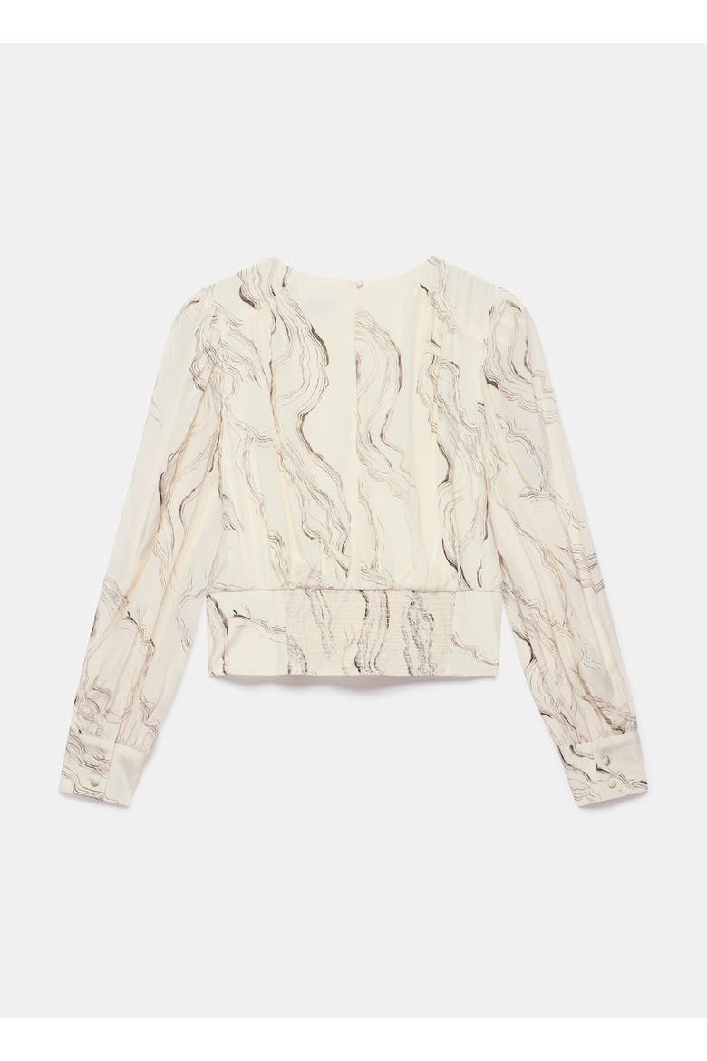 Marble Print Blouse, Alternate, color, Cream