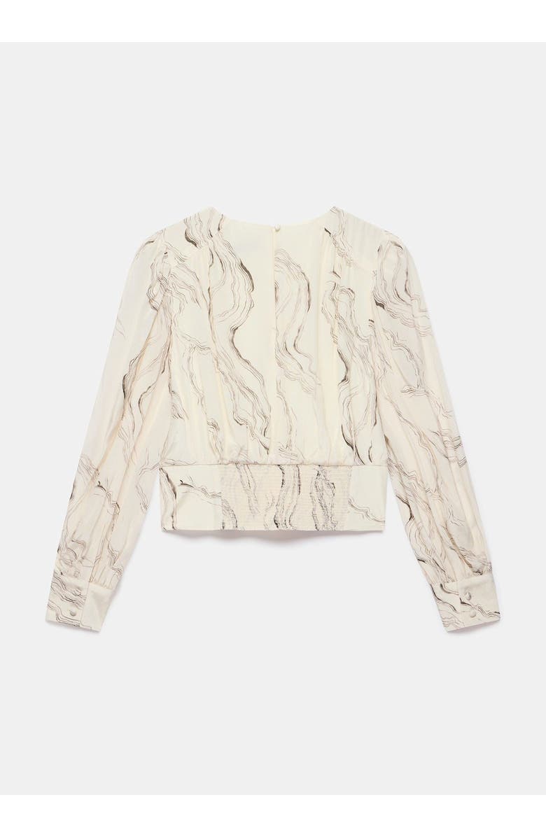 MINT VELVET Marble Print Blouse, Alternate, color, Cream