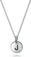 BLING JEWELRY Minimalist Sterling Silver Initial Pendant Necklace