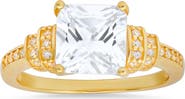 Queen Jewels Sterling Silver Cushion Cut CZ Ring