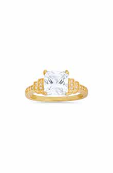Queen Jewels Sterling Silver Cushion Cut CZ Ring