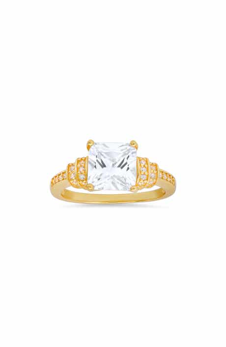 Queen Jewels Sterling Silver Cushion Cut CZ Ring
