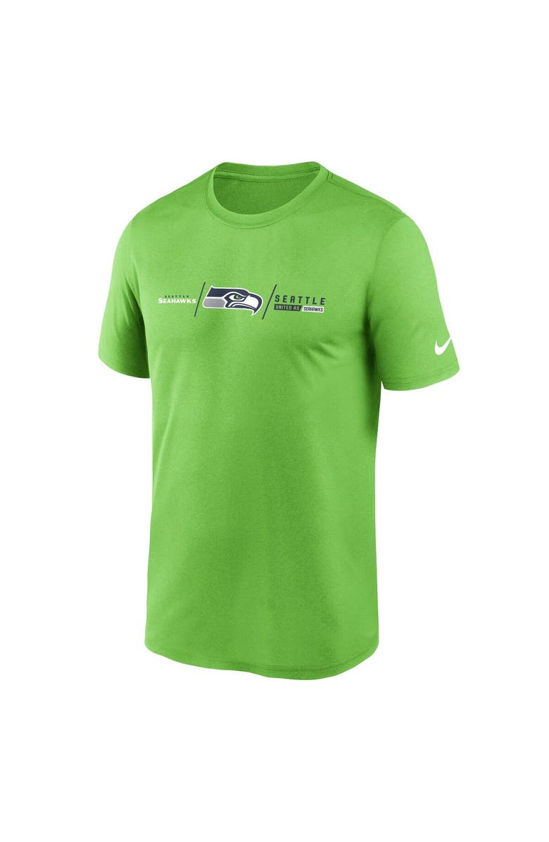 Nike Men's Nike Neon Green Seattle Seahawks Horizontal Lockup Legend Performance T-Shirt, Alternate, color, Neon Green