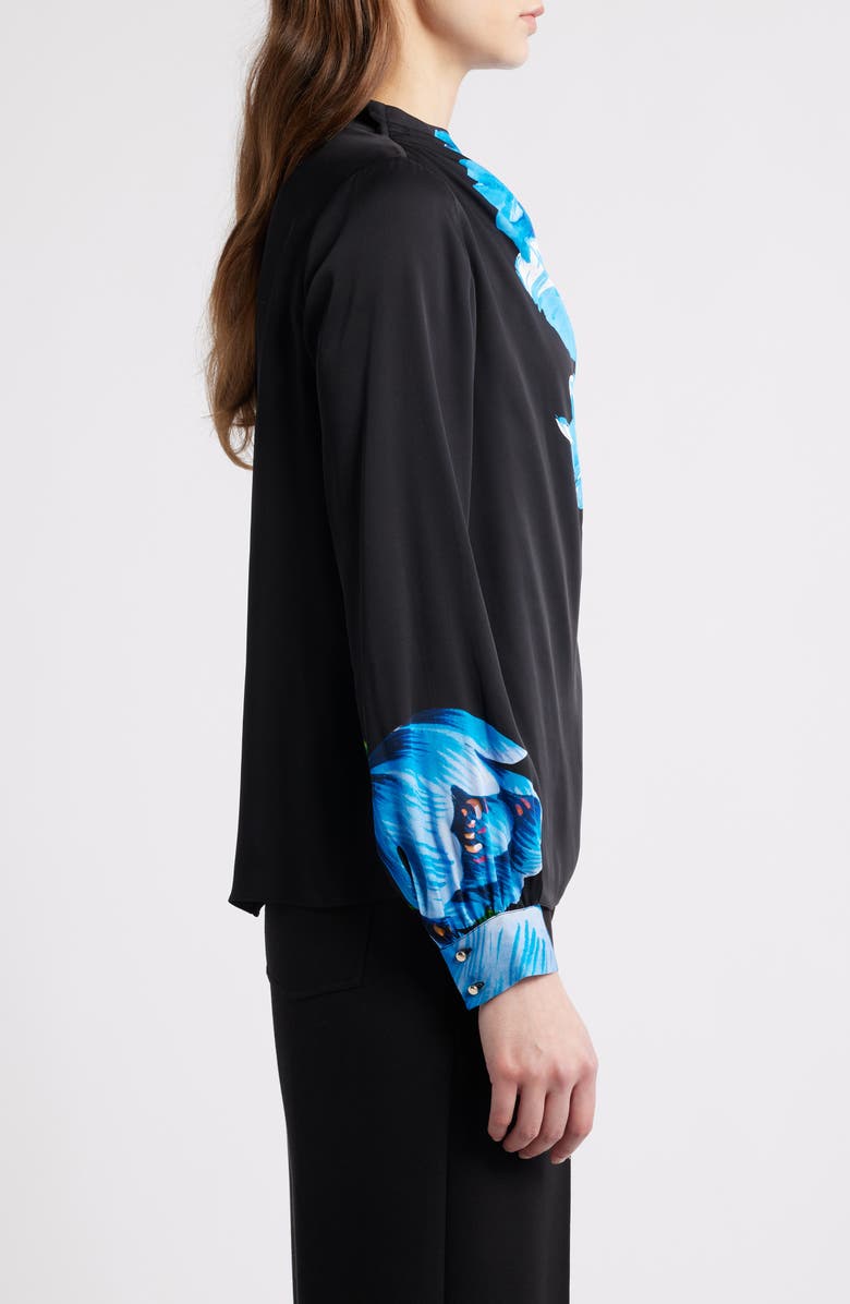 Elie Tahari The Ember Placed Floral Silk Blend Top, Alternate, color, Wildside Floral