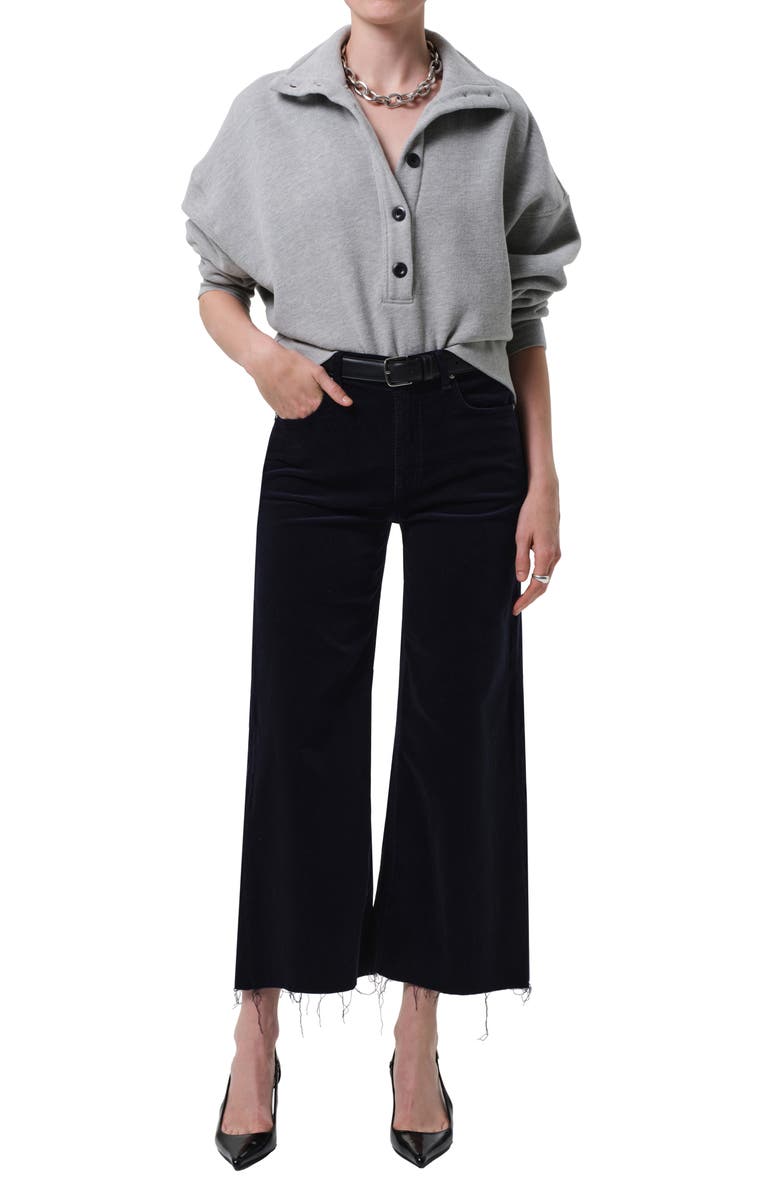 Citizens of Humanity Mirelle Funnel Neck Cotton Blend Sweatshirt, Alternate, color, Heather Grey