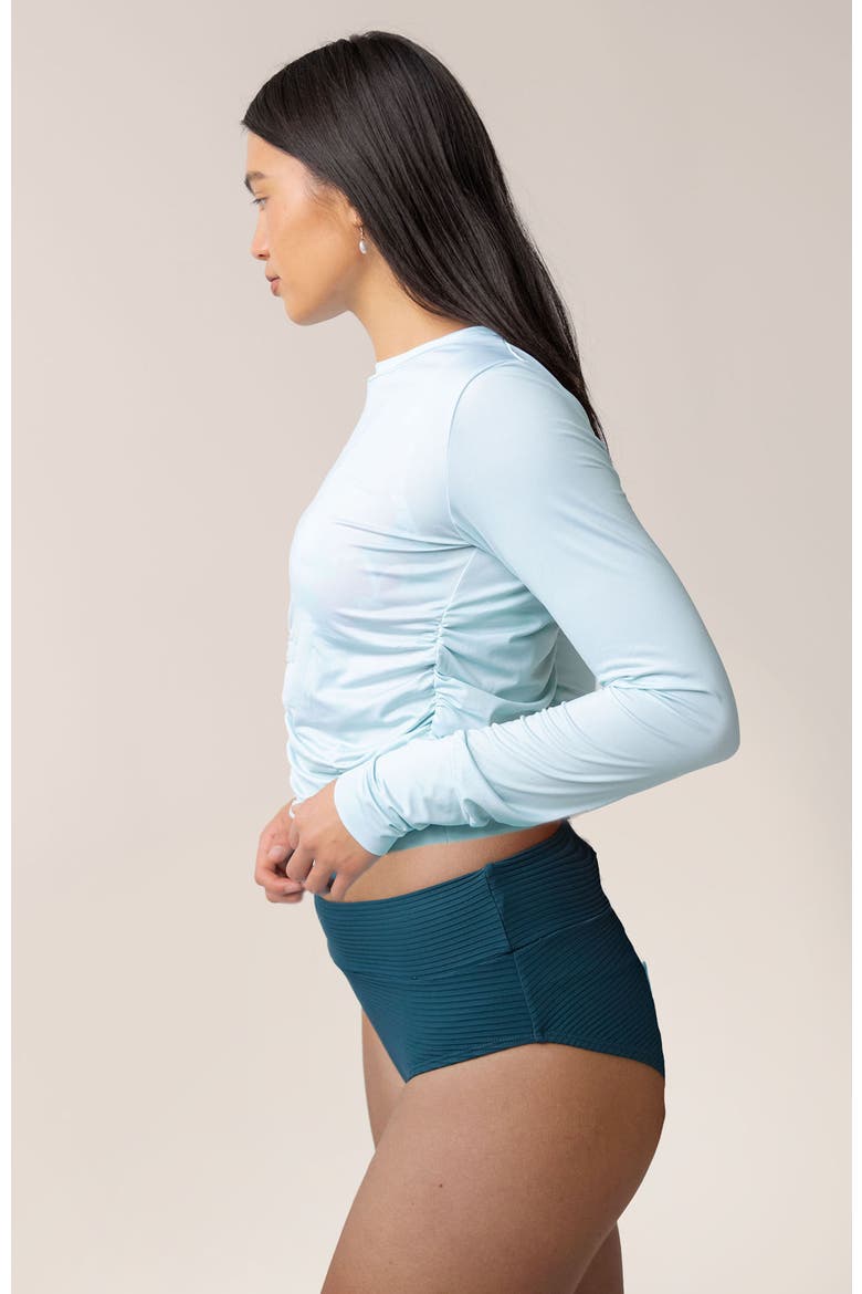 Ruched Sun Shirt, Alternate, color, Tide