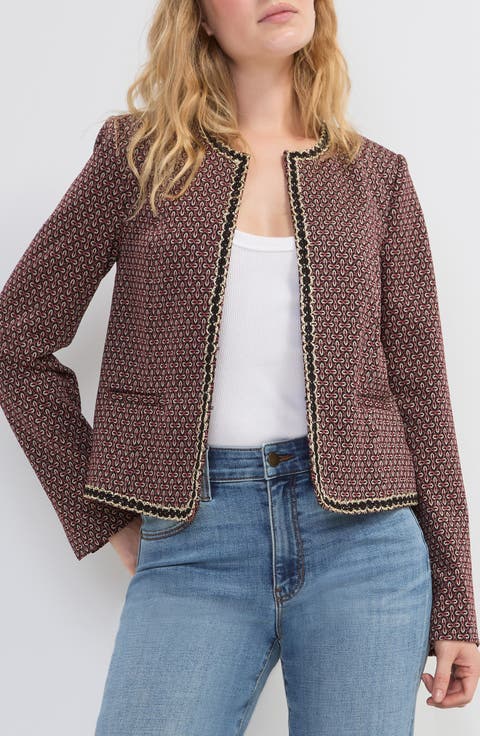 Gold Trim Jacquard Jacket