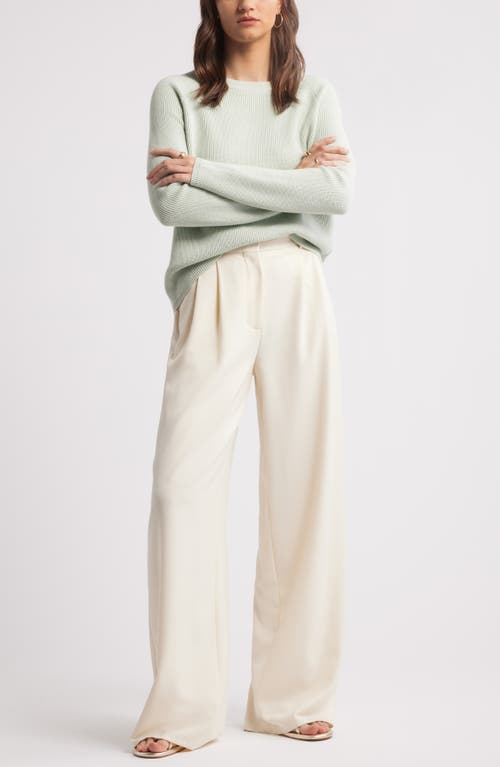Nordstrom Rib Organic Cotton & Merino Wool Sweater In Green Hum