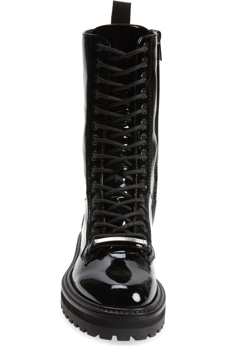 Jimmy Choo Cora Soft Patent Combat Boot, Alternate, color,