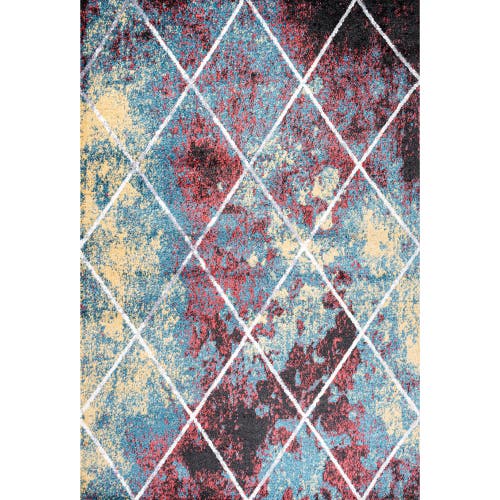 Jonathan Y Cole Minimalist Diamond Trellis Area Rug In Multi/white