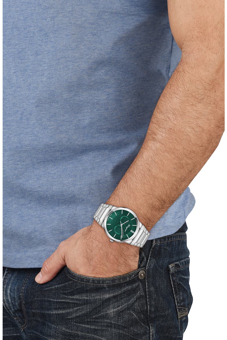 Green Dial Bracelet Strap Watch, 41mm, Alternate, color, STAINLESS STEEL