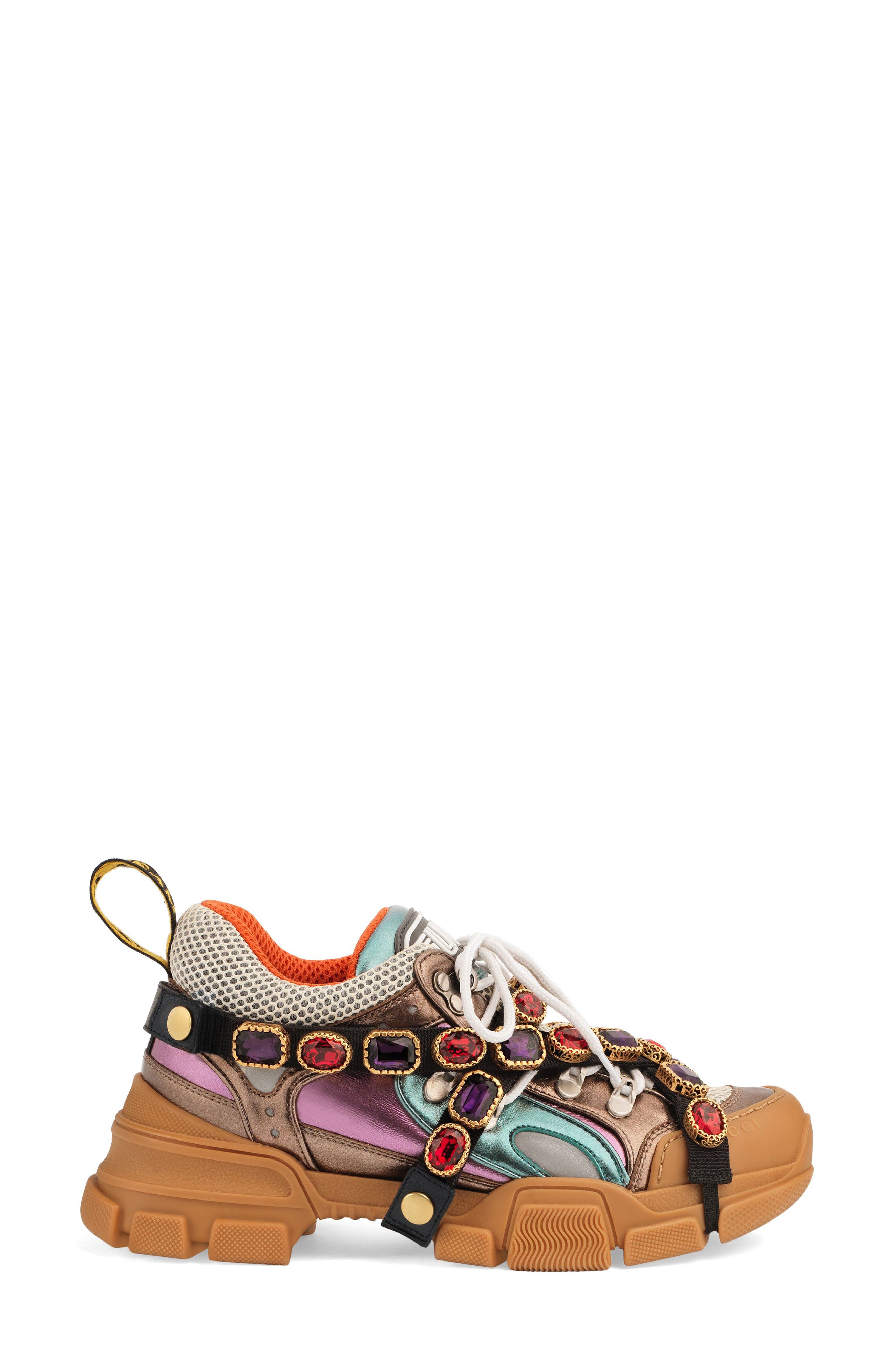 Gucci Flashtrek Jewel Embellished Sneaker, Alternate, color, 