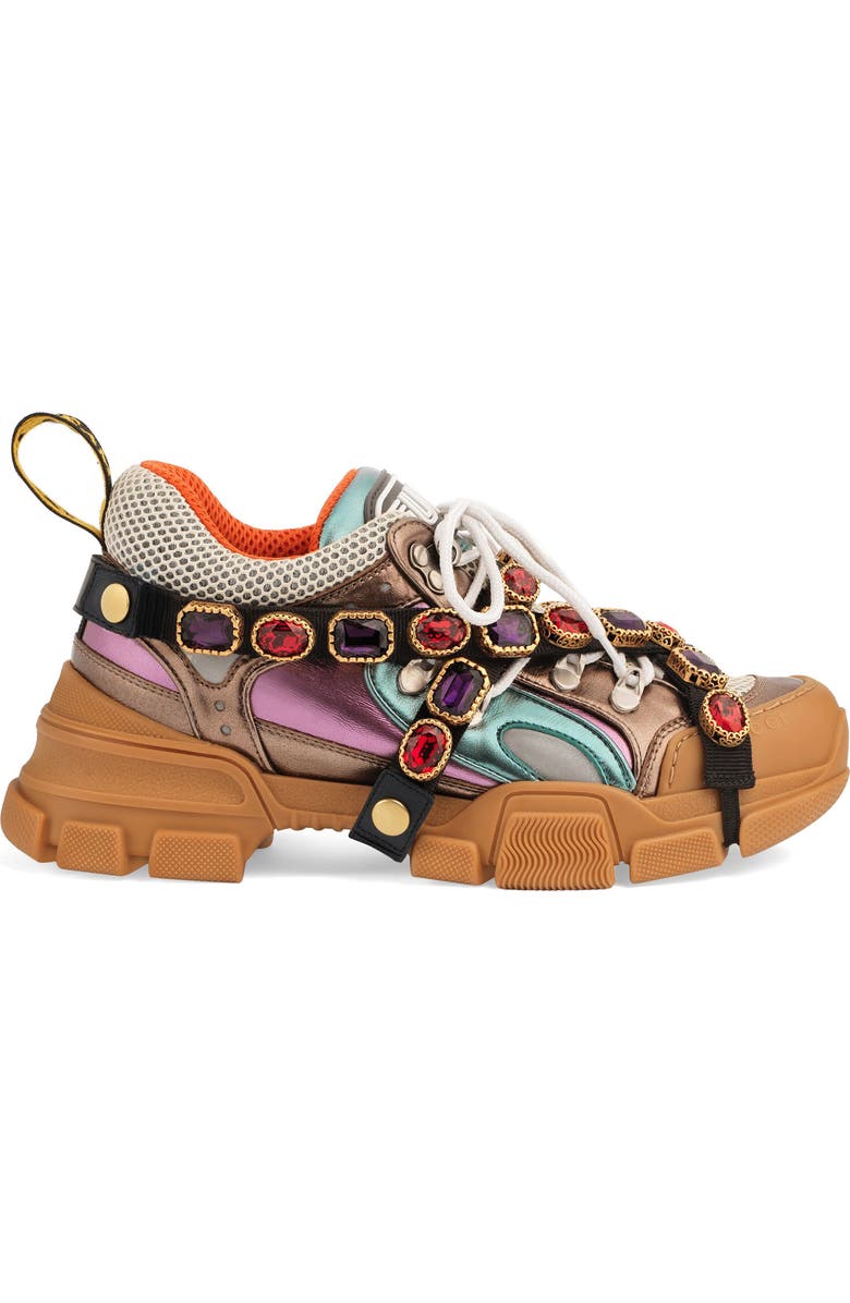 Gucci Flashtrek Jewel Embellished Sneaker, Alternate, color,