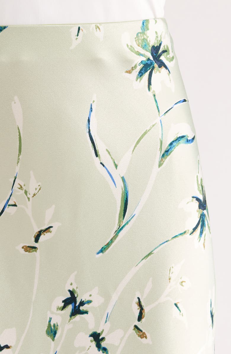 Rails Anya Floral Satin Midi Skirt, Alternate, color, Mint Linnea
