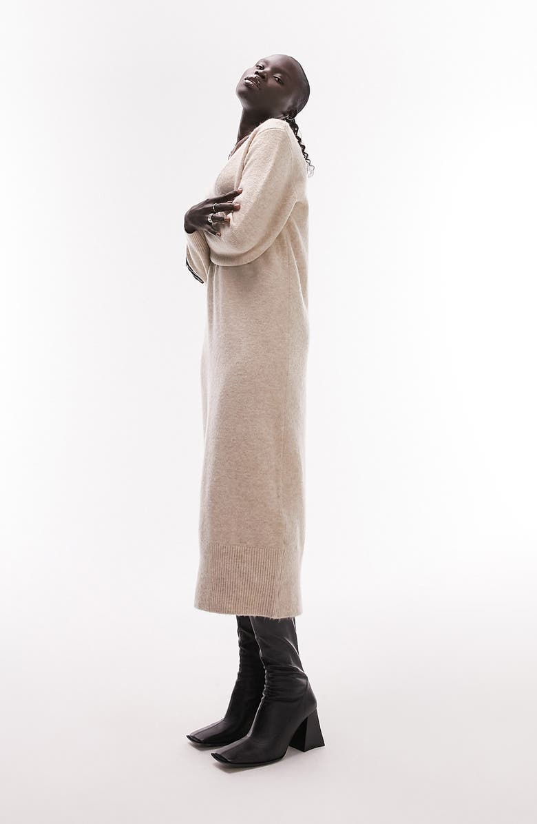 Topshop Long Sleeve Sweater Dress, Alternate, color, 