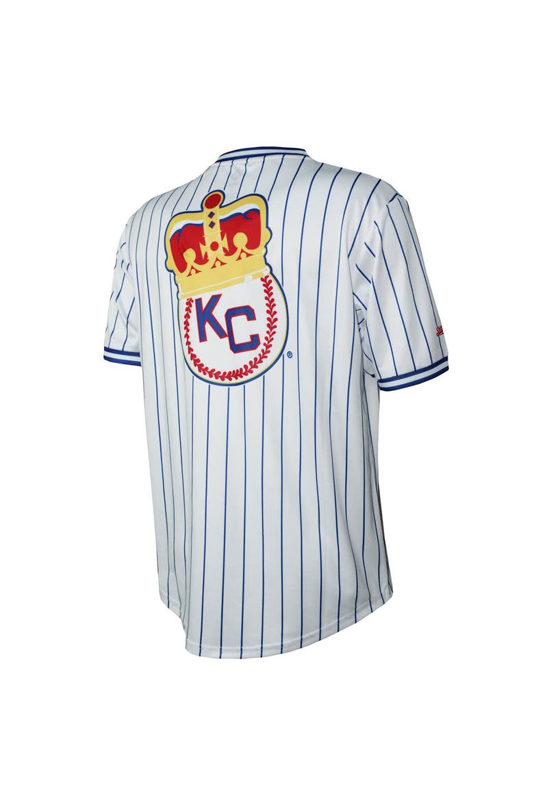 Men's Stitches White Kansas City Monarchs V-Neck Jersey, Alternate, color, White