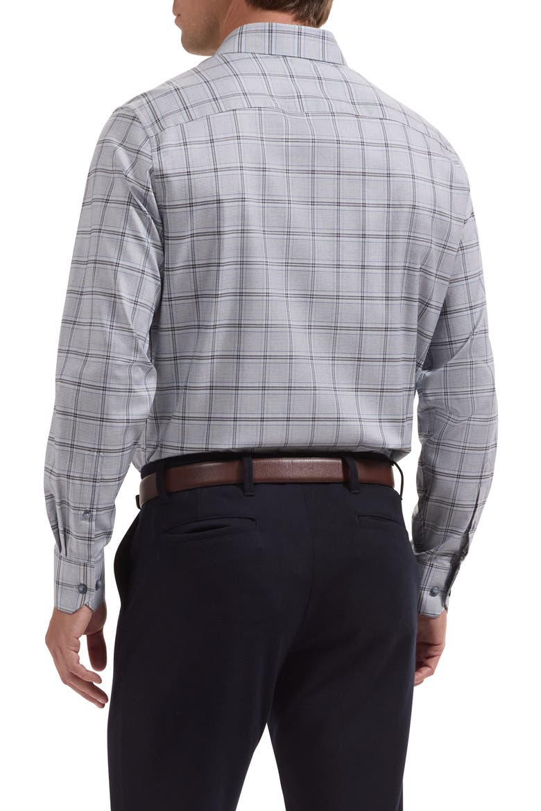 Julian Shaped Fit Plaid Stretch Button-Up Shirt, Alternate, color, AIR BLUE