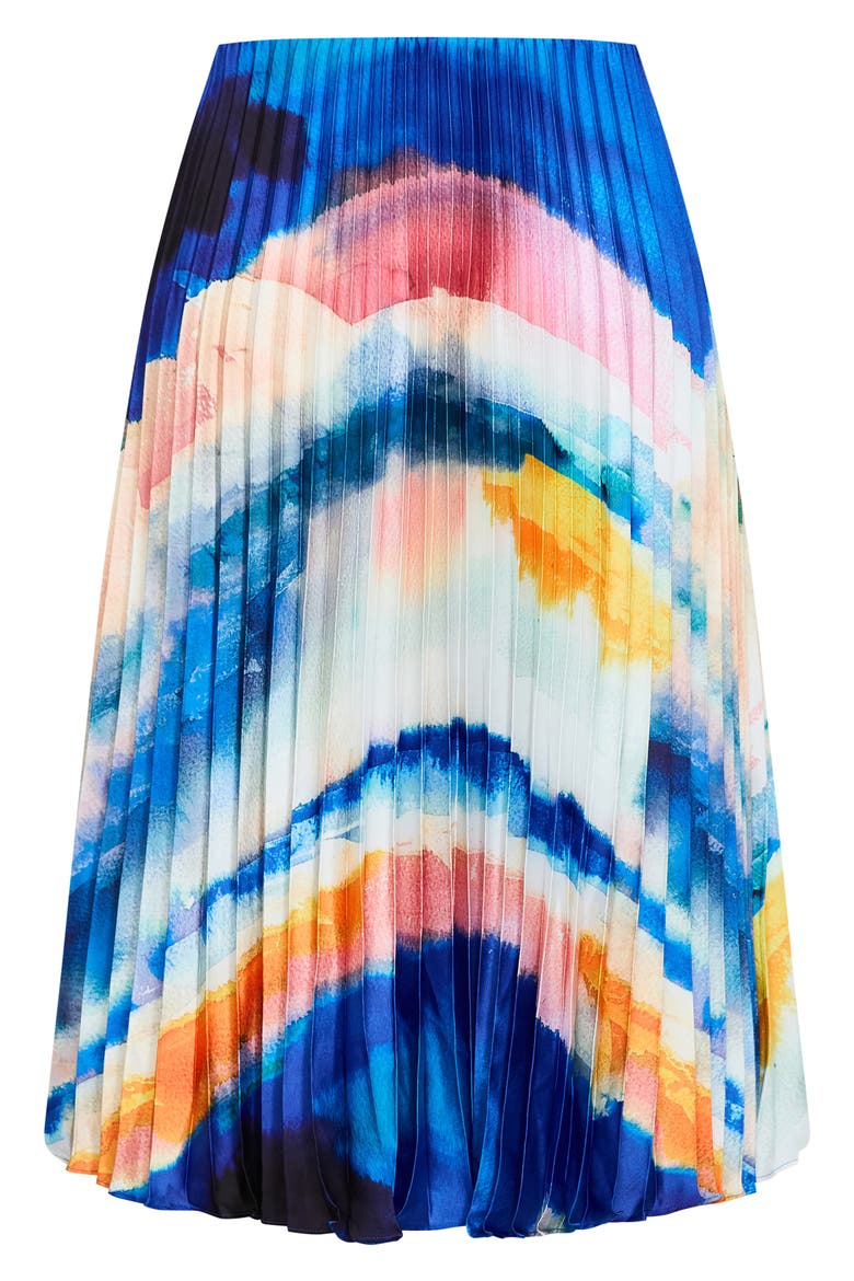 Celina Print Pleated Midi Skirt, Alternate, color, FACET