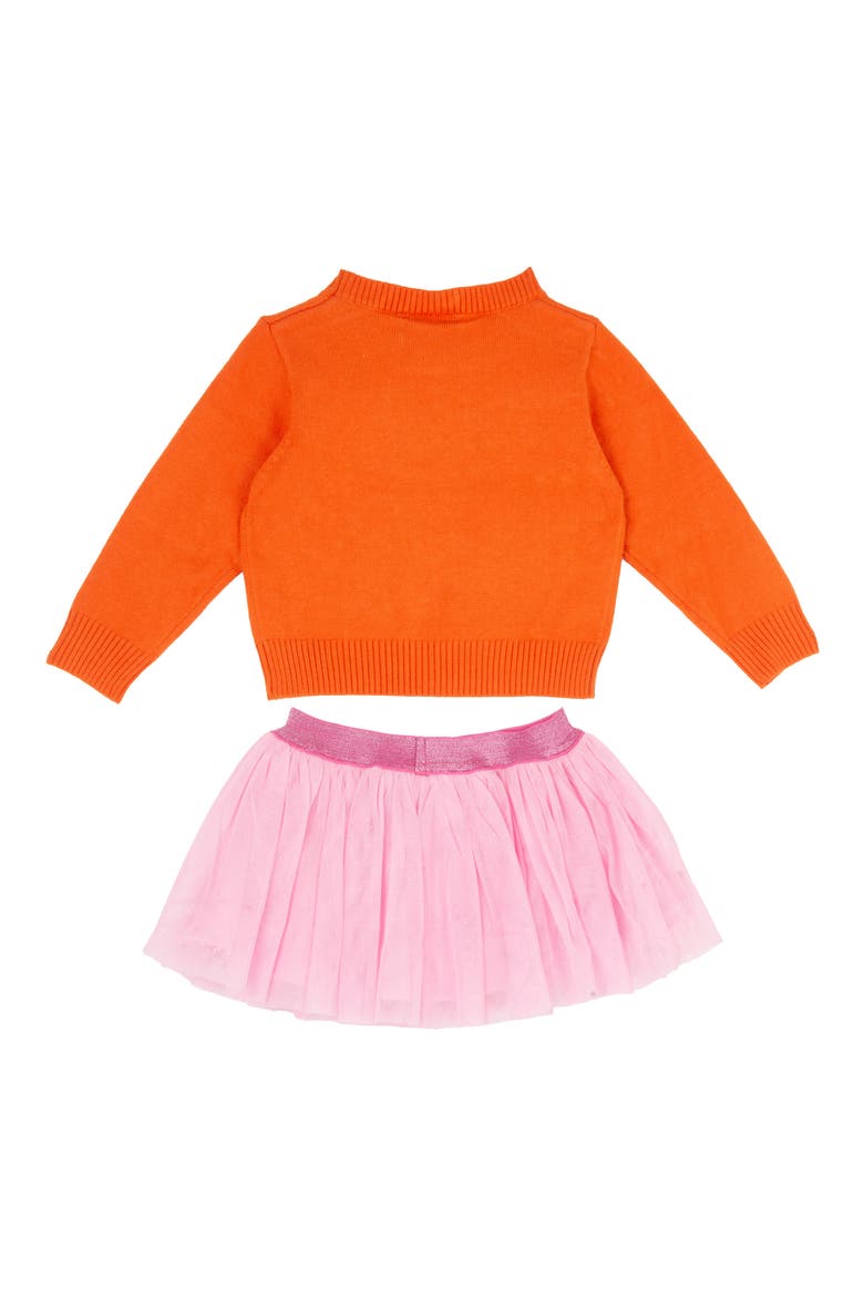 Kids' Cutest Pumpkin Sweater & Tutu Skort Set, Alternate, color, ORANGE