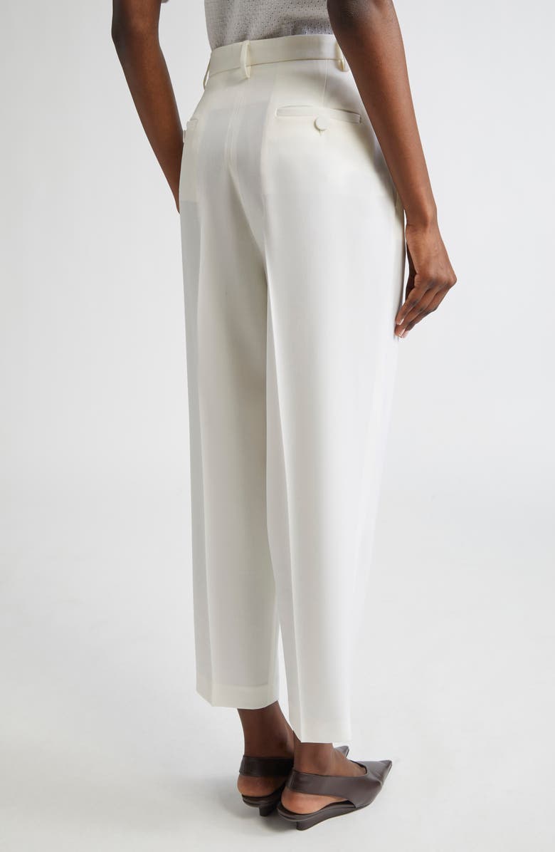 Altuzarra Emmett Pleated Merino Wool Tapered Leg Pants, Alternate, color, Ivory