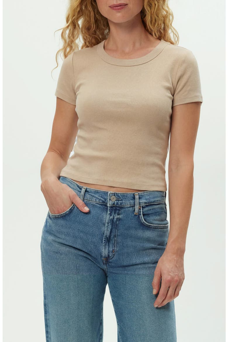 Mimi Crop T-Shirt, Main, color, MACADAMIA