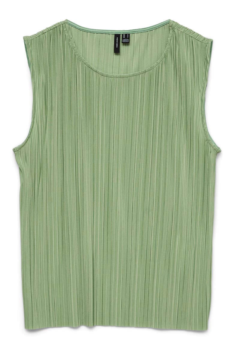 VERO MODA Alene Plissé Pleat Shell, Alternate, color, Mistletoe