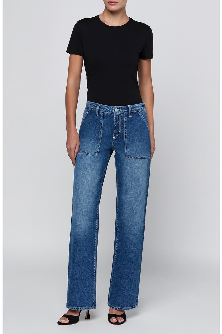 Christel High Waist Wide Leg Jeans, Alternate, color, ATLANTIS