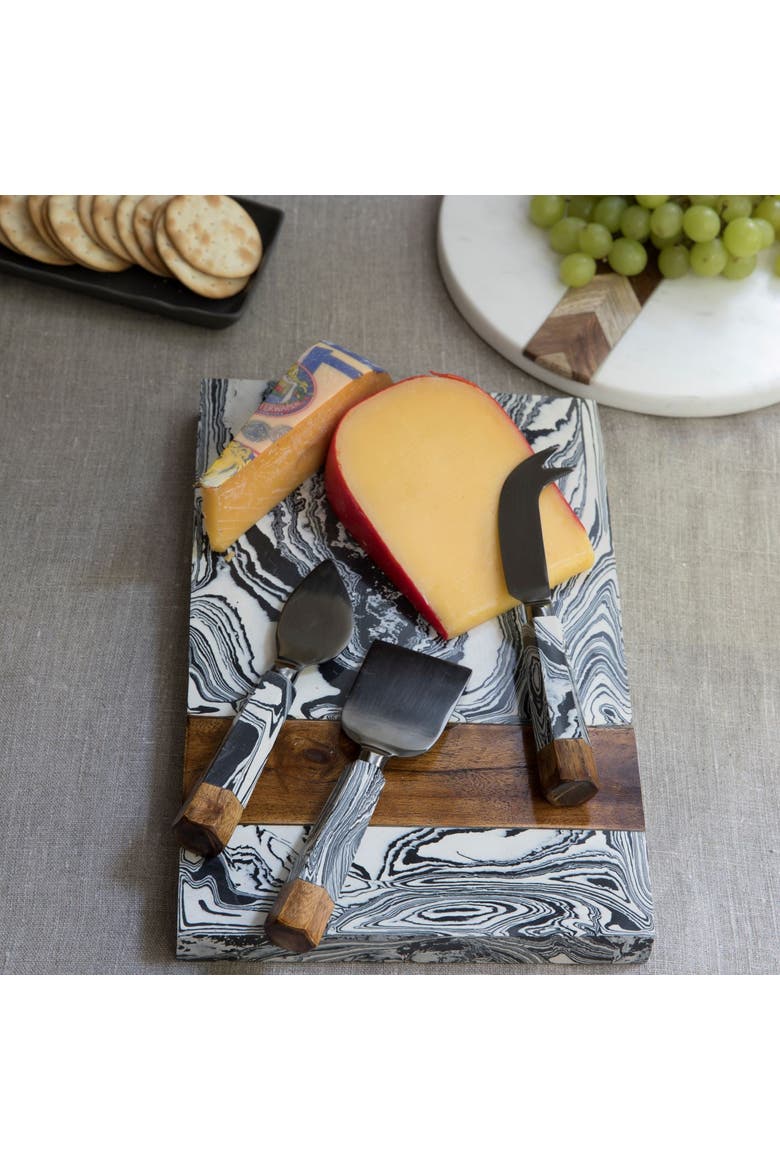 Zebra Cheese Knives - Set of 3, Alternate, color, Black