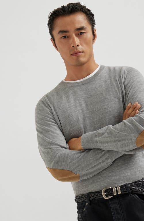 Brunello Cucinelli Lightweight Sweater With Patches In Gray
