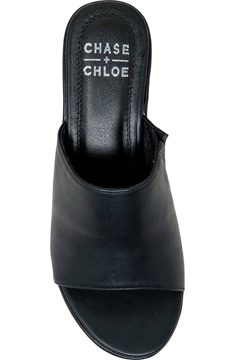 CHASE AND CHLOE Nelly Platform Slide Sandal, Alternate, color, Black Pu