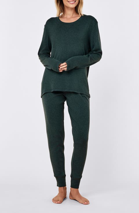 Pia Luxe Long Sleeve Top and Joggers Pajamas